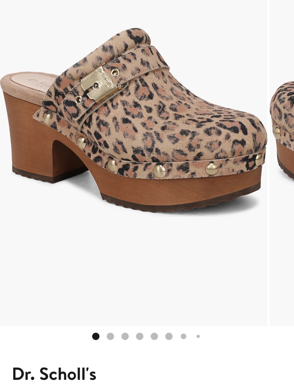 Dr. Scholl's Leopard Print Suede Joy Platform Clog. Size 7.5. Like New.